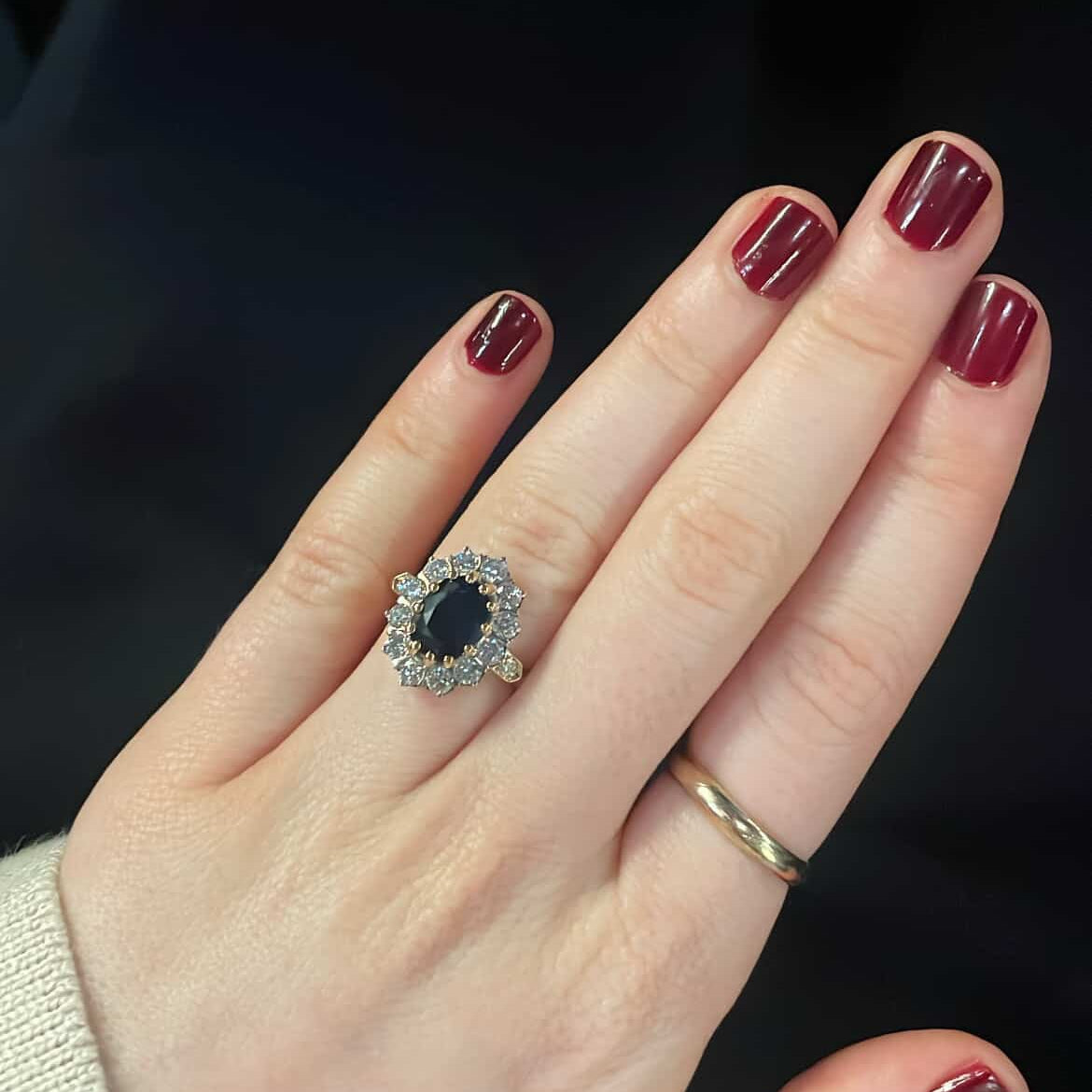 Bague Pompadour – Saphir de Ceylan & Diamants