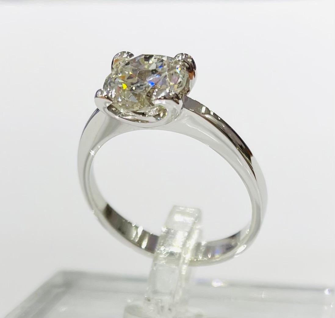 Bague solitaire, Diamant taille ancienne 1,60 ct