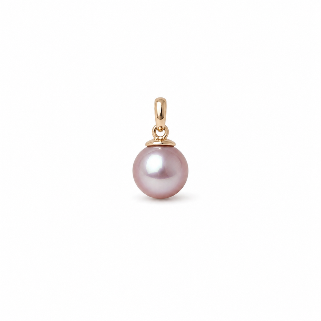 Pendentif perle aubergine – Or rose 18 carats
