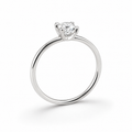 Bague solitaire diamant, Or gris 18kt