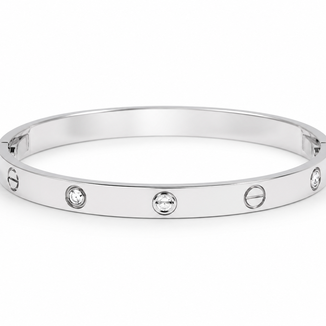 Bracelet jonc en or 9kt – 6 diamants