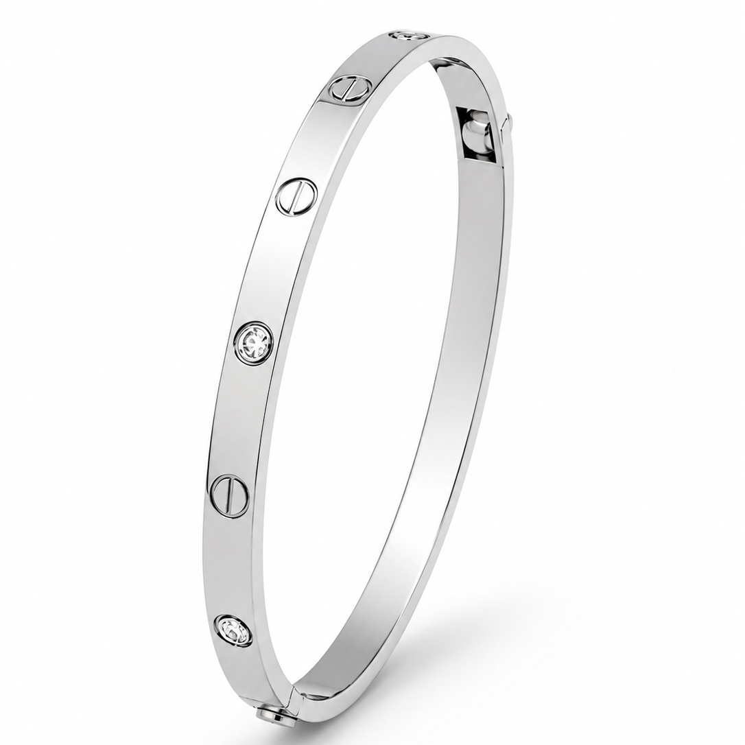 Bracelet jonc en or 9kt – 6 diamants
