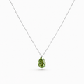 Collier Tourmaline Verte,  Or Gris 18 Carats