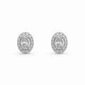 Boucles d’oreilles halo diamant – Or blanc 18 carats