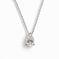 Collier en or gris 18 carats,  Diamant poire GIA 1,02 ct