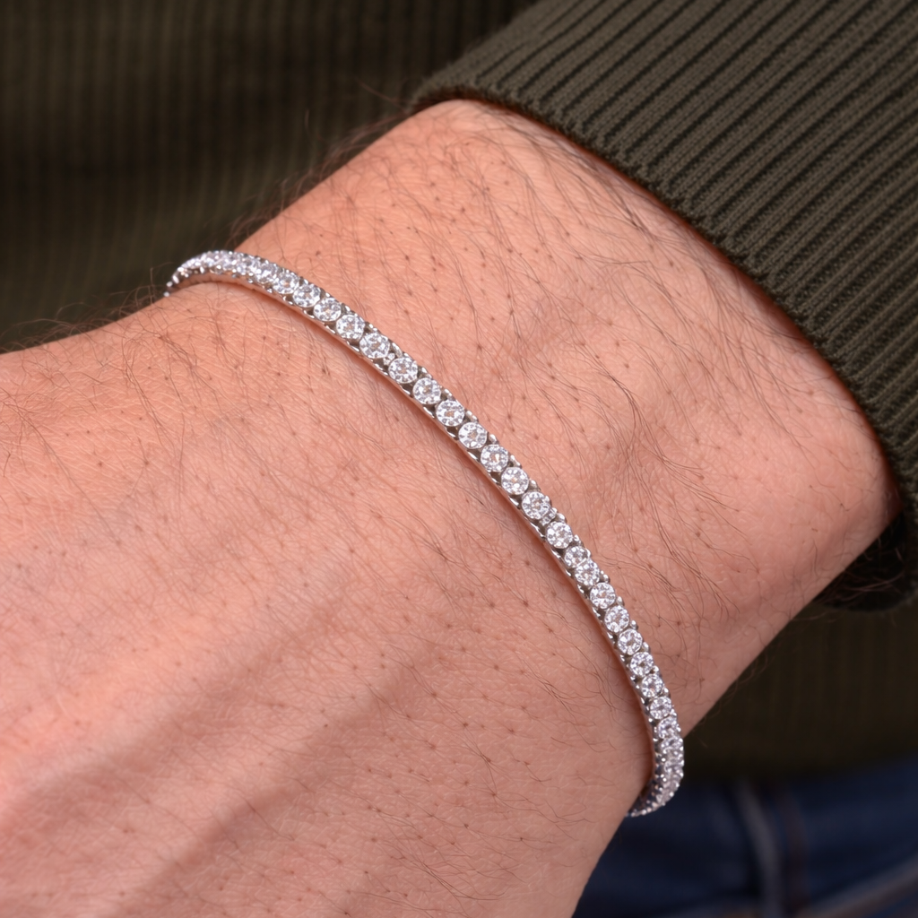 Bracelet Rivière Diamants – Or Blanc 18 Carats