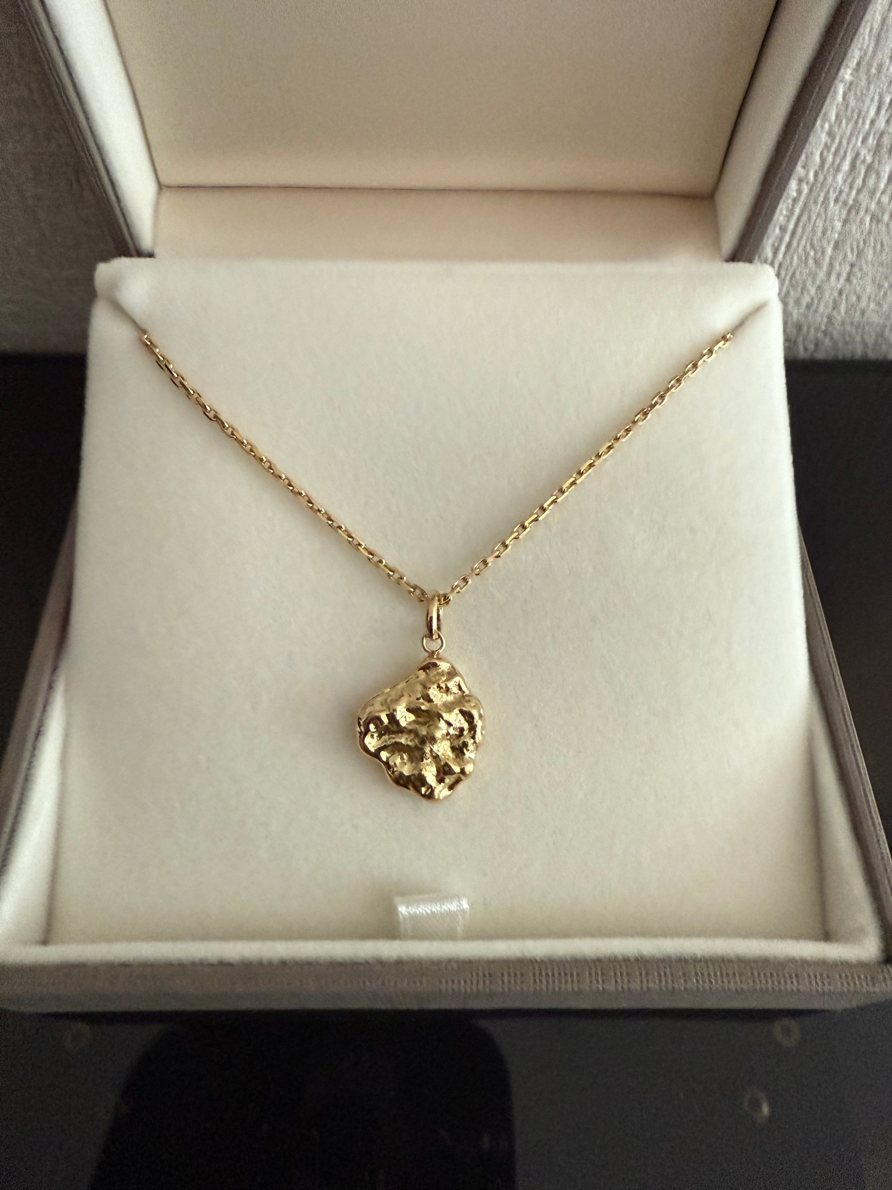 Collier pépite en or jaune 18 carats