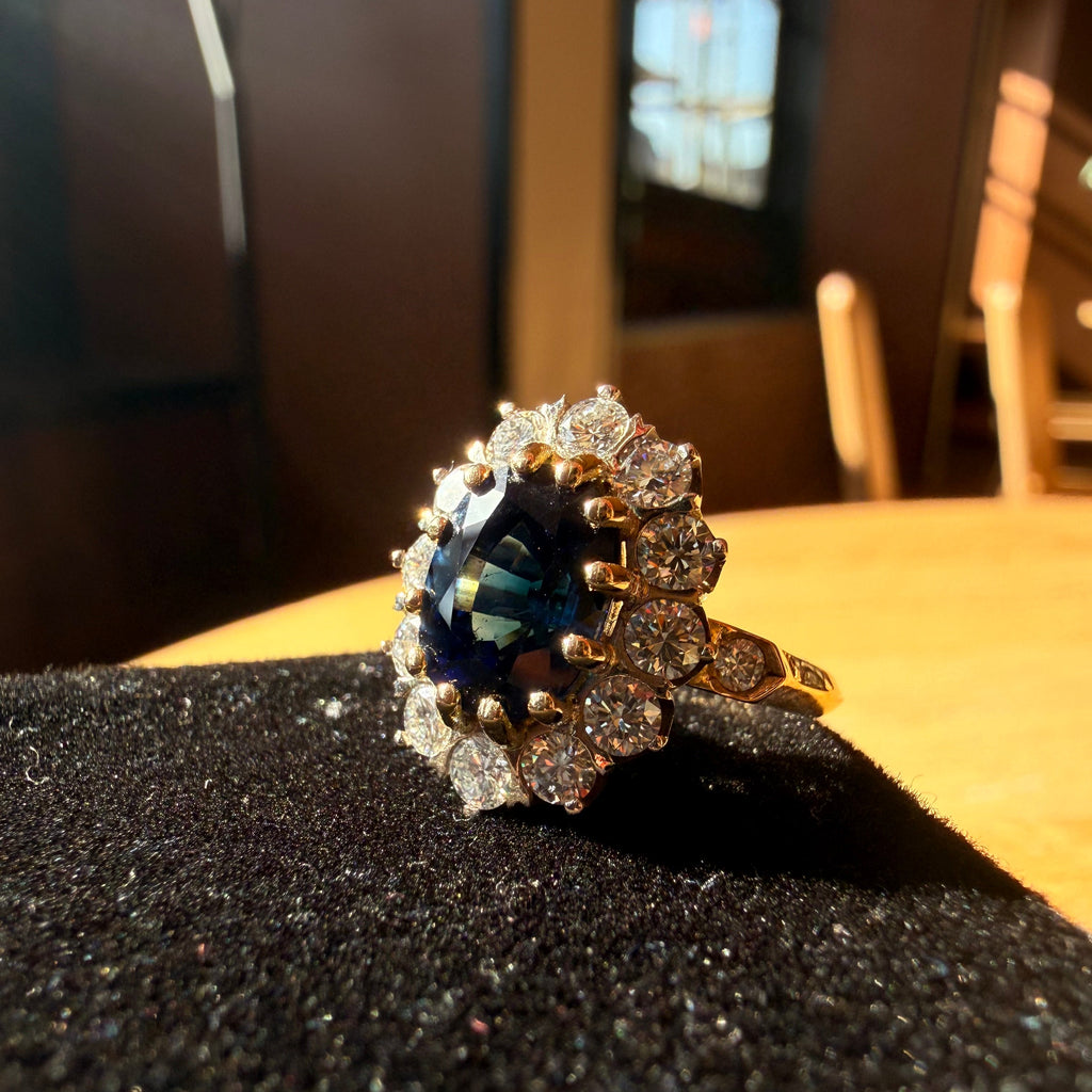 Bague Pompadour – Saphir de Ceylan & Diamants