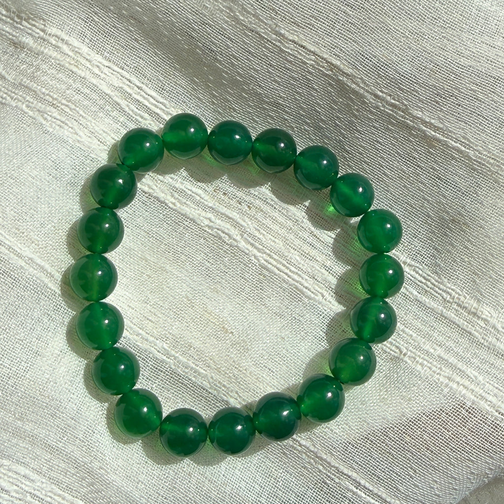 Bracelet en agate verte