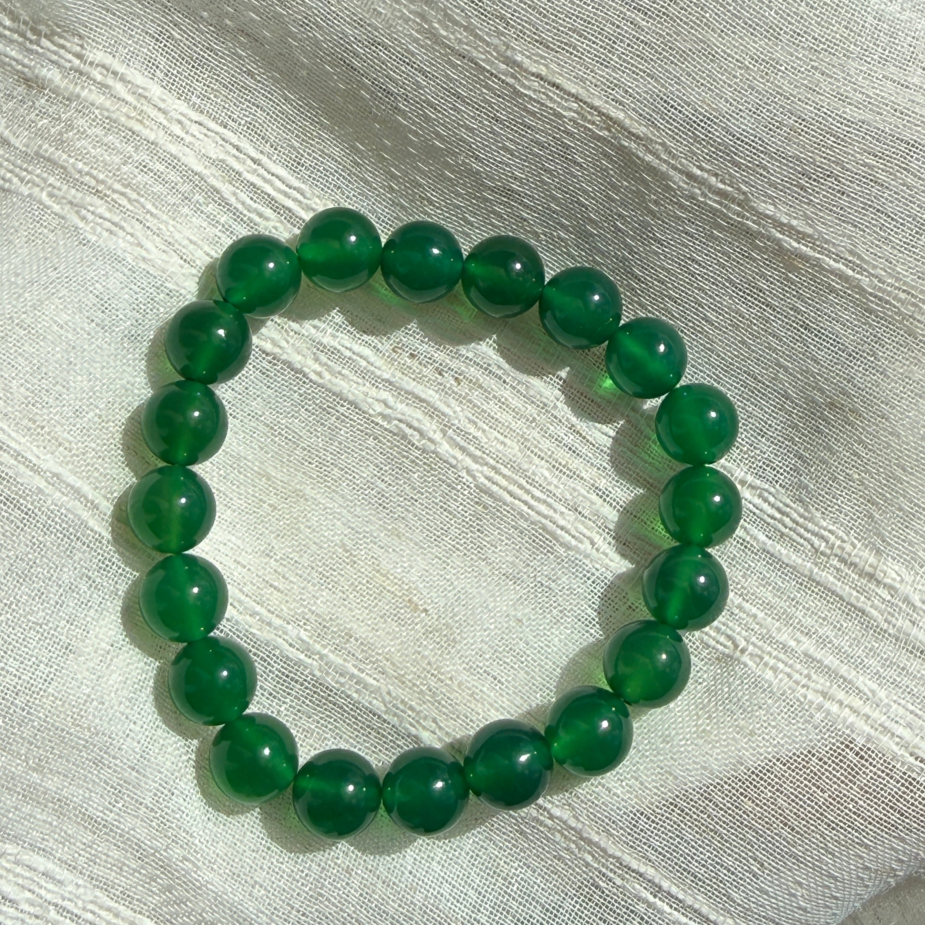 Bracelet en agate verte